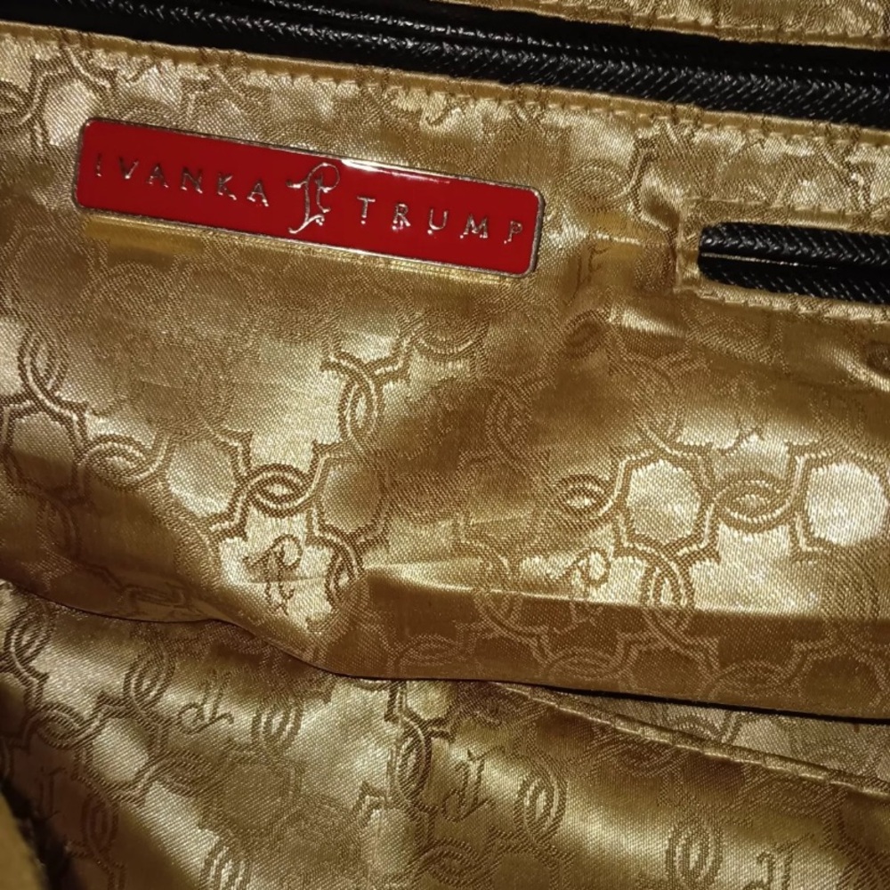 Ivanka Trump Handbag Gold And Black Vertical Stripes